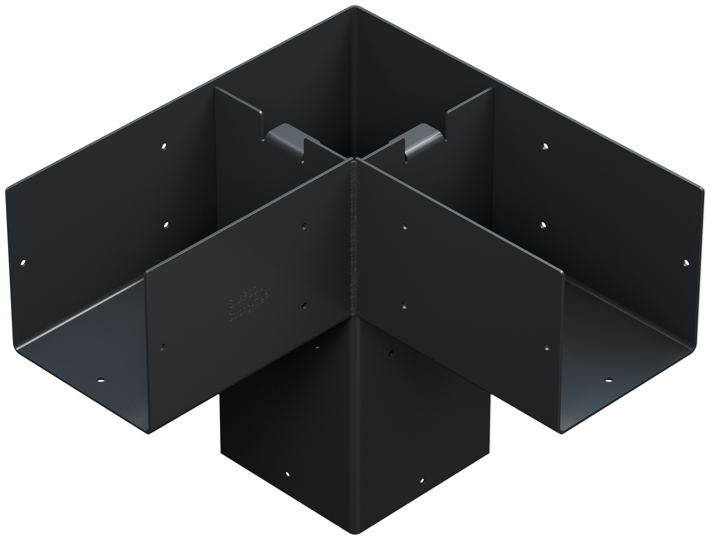 Simpson Strong-Tie SAGE-C66-KT2 Outdoor Accents® Sage System™ Black Powder-Coated Corner Connector for 6x6 with Screws (2-Qty)