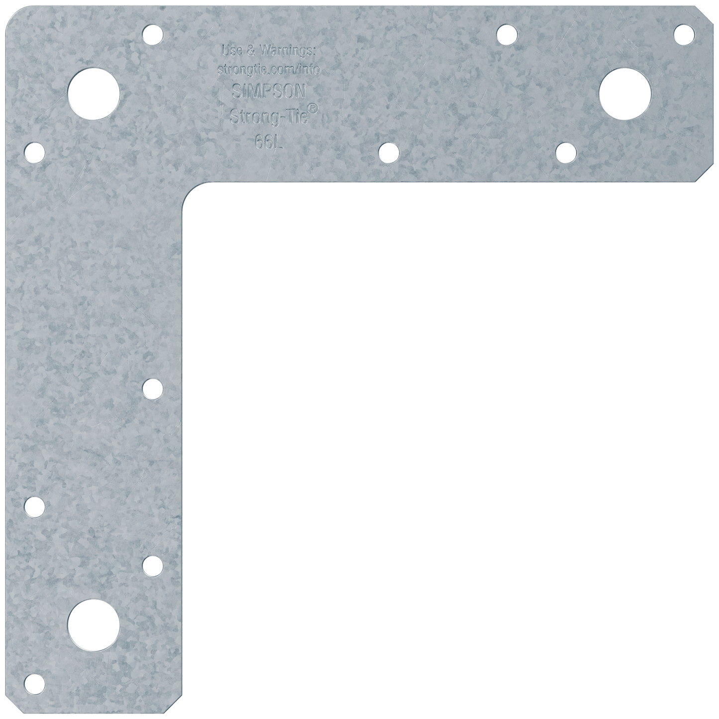 Simpson Strong-Tie 66L 6 in. x 6 in. 14-Gauge Galvanized L Strap (Pack of 10)