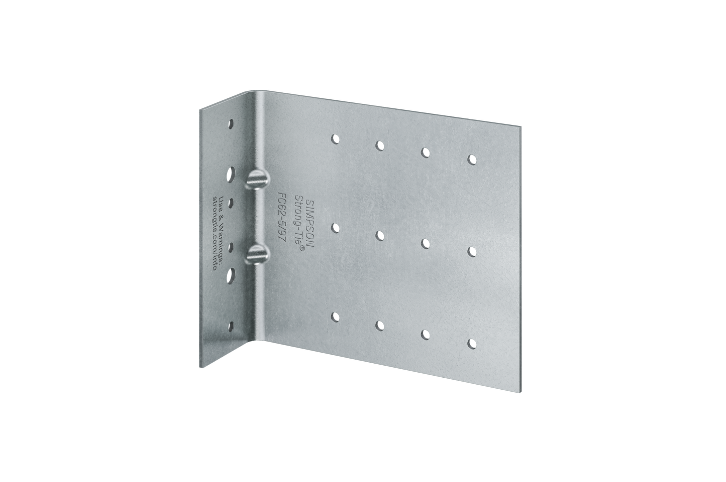 Simpson Strong-Tie FC82-5/118-R25 FC 2 in. x 8 in. x 5 in. 10-Gauge Bypass Framing Fixed-Clip Connector (Qty-25) (Pack of 96)