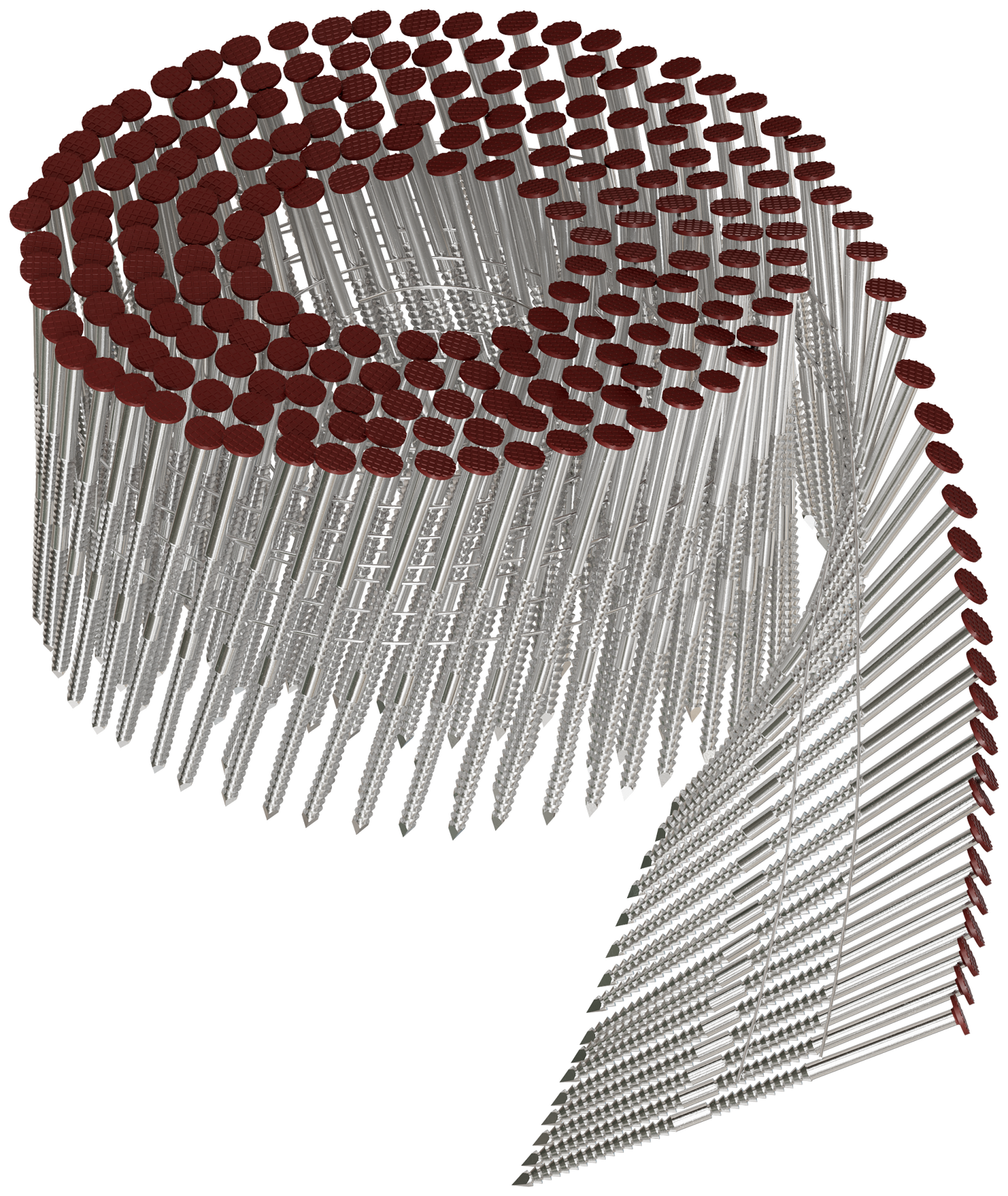 Simpson Strong-Tie S13A250CCR 15° Wire Coil, Painted Full Round Head, Ring-Shank Nail — 2-1/2 in. x .092 in. Type 304, Redwood (3600-Qty)