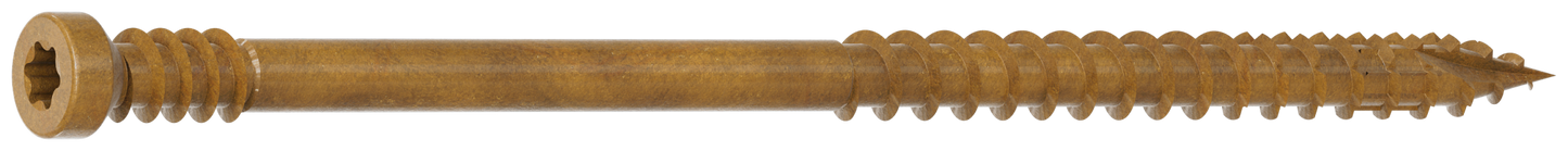 Simpson Strong-Tie FT07300R100 Finish Trim Screw — #7 x 3 in. T10, Trim-Head, Quik Guard®, Tan (100-Qty) (Pack of 5)
