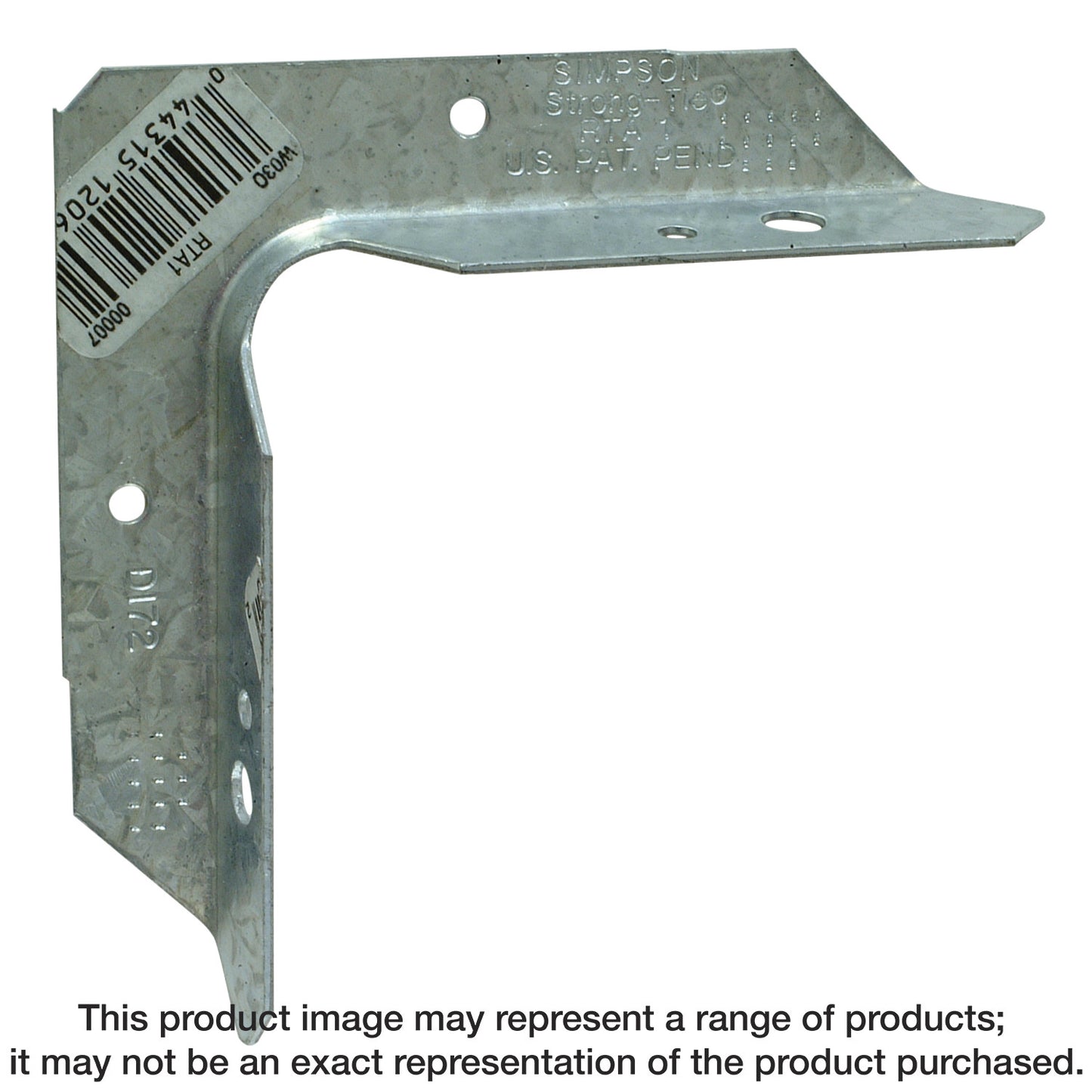 Simpson Strong-Tie RTA1 RTA 18-Gauge Rigid Tie® Angle for 1x1 Joist/Post (Pack of 50)