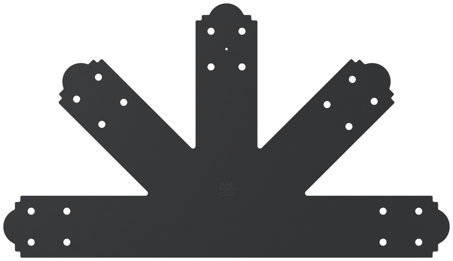 Simpson Strong-Tie APGP1212 Outdoor Accents® Mission Collection® 12:12 Pitch ZMAX®, Black Powder-Coated Gable Plate