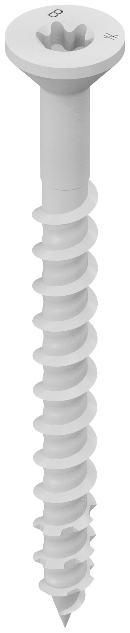 Simpson Strong-Tie TNTW18214TF Titen Turbo™ — 3/16 in. x 2-1/4 in. 6-Lobe Flat-Head Concrete and Masonry Screw, White (100-Qty)