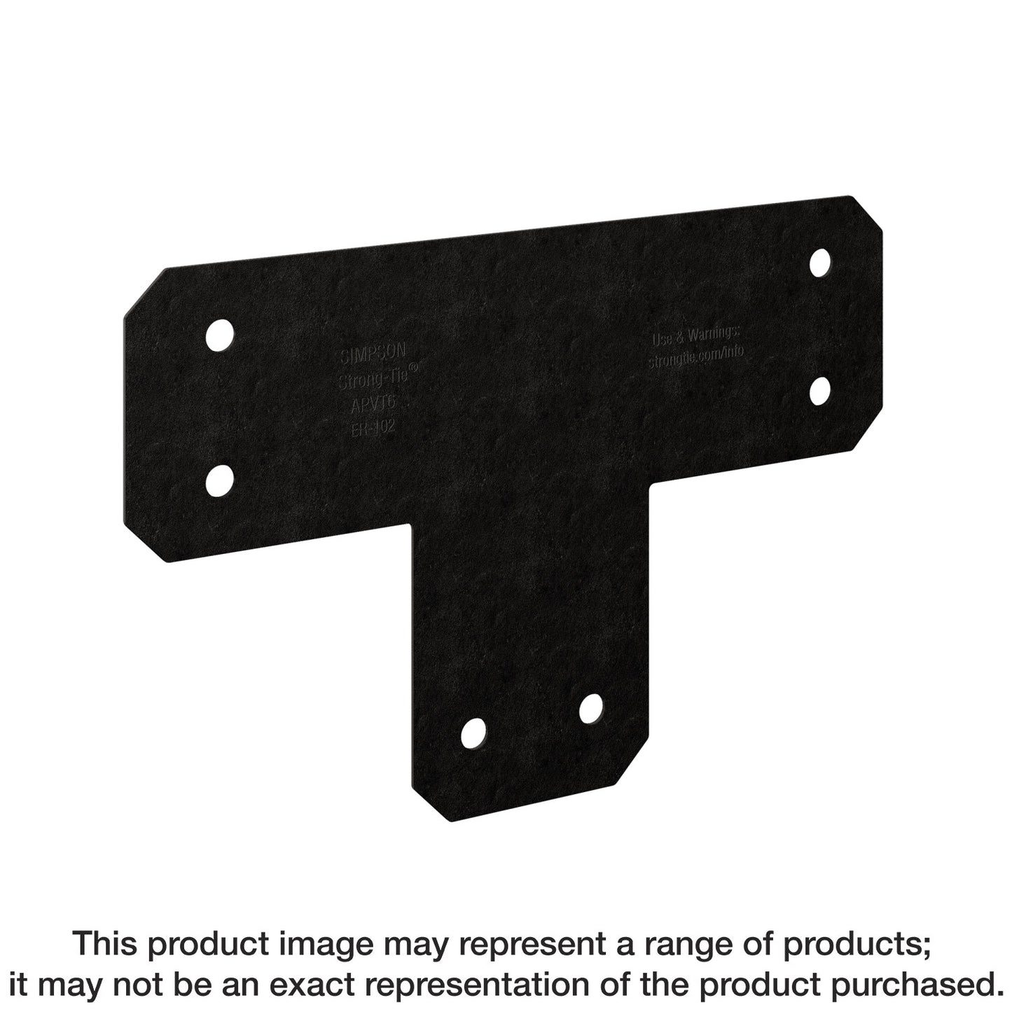 Simpson Strong-Tie APVT6 Outdoor Accents® Avant Collection™ ZMAX®, Black Powder-Coated T Strap for 6x6
