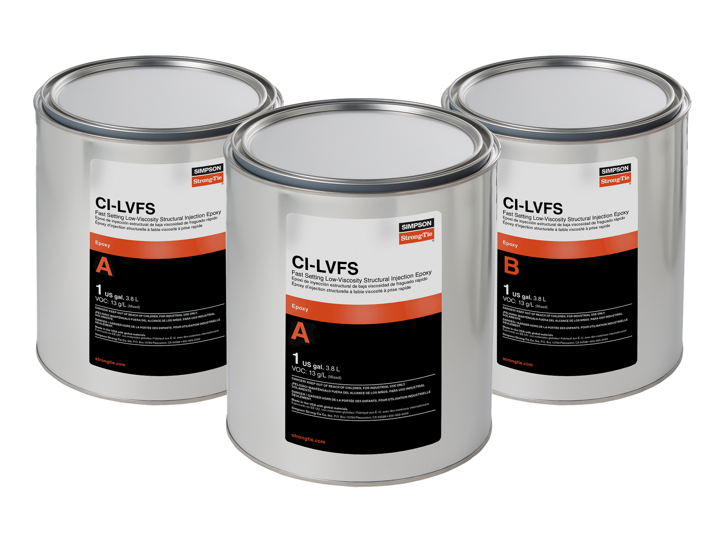 Simpson Strong-Tie CILVFS3KT CI-LV FS™ Fast-Setting Low-Viscosity Structural Injection Epoxy (3-gal. Kit)