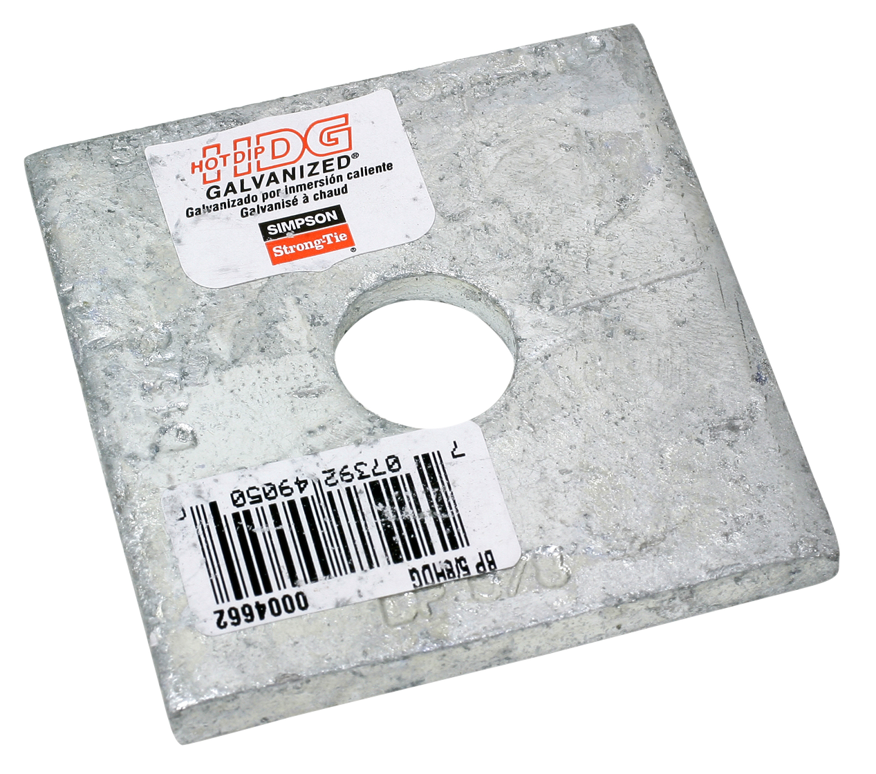 Simpson Strong-Tie BP 5/8HDG BP 2-1/2 in. x 2-1/2 in. Hot-Dip Galvanized Bearing Plate with 5/8 in. Bolt Dia. (Pack of 100)