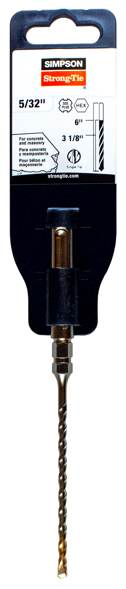 Simpson Strong-Tie MDPL01506H 5/32 in. x 6 in. SDS-plus® Shank Titen Turbo™ Screw Drill Bit/Driver