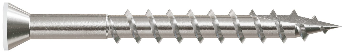 Simpson Strong-Tie T07162FT1WH01 Trim-Head Screw, 6-Lobe Drive — #7 x 1-5/8 in. T-15 Type 316, White 01 (1 lb.)