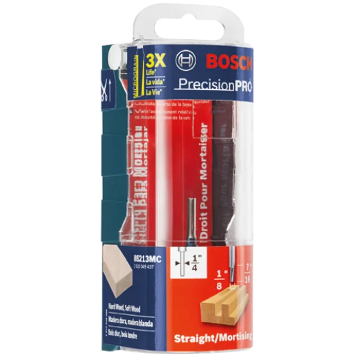 BOSCH 85213MC 1/8 In. x 1/2 In. Solid Carbide Double-Flute Straight Router Bit