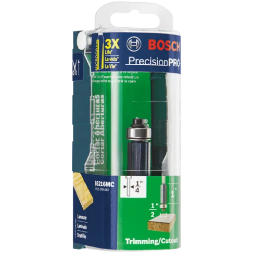 BOSCH 85216MC 1/2 In. x 1 In. Carbide-Tipped Triple-Flute Flush Trim Router Bit
