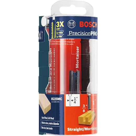 BOSCH 85225MC 3/8 In. x 1 In. Carbide Tipped 2-Flute Straight Bit (Router Bit)