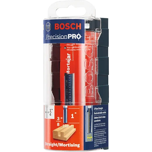 BOSCH 85225MC 3/8 In. x 1 In. Carbide Tipped 2-Flute Straight Bit (Router Bit)