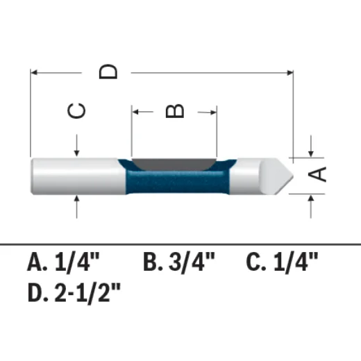 BOSCH 85244MC 1/4 In. x 3/4 In. Carbide-Tipped Single-Flute Pilot Panel Concave Router Bit