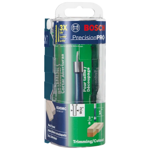 BOSCH 85245MC 3/8 In. x 1 In. Carbide-Tipped Single-Flute Pilot Panel Concave Router Bit