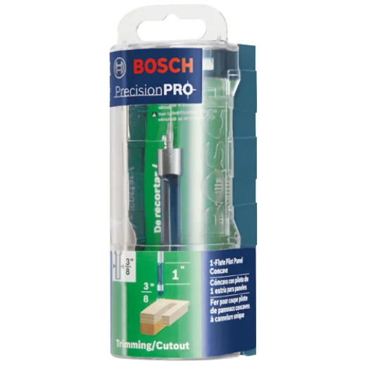 BOSCH 85245MC 3/8 In. x 1 In. Carbide-Tipped Single-Flute Pilot Panel Concave Router Bit