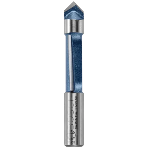 BOSCH 85245SMC 3/8 In. x 1 In. Carbide-Tipped Single-Flute Shear Angle Pilot Panel Router Bit