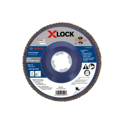 BOSCH FDX2750040 5 In. X-LOCK Arbor Type 27 40 Grit Flap Disc