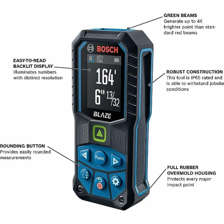 BOSCH GLM165-25G BLAZE™ Green-Beam 165 Ft. Laser Measure