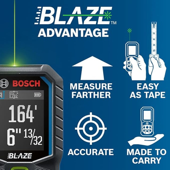 BOSCH GLM165-25G BLAZE™ Green-Beam 165 Ft. Laser Measure