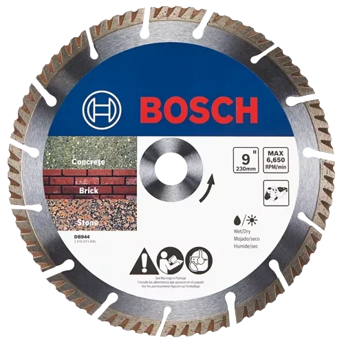 Bosch DB944 9" Premium Turbo Segmented Rim Diamond Abrasive Blades