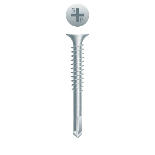 D820Z - Strong-Point Phillips Bugle Head Pilot Point, Zinc Plated, 8-18 x 2, #2 Point, Box of 3,500
