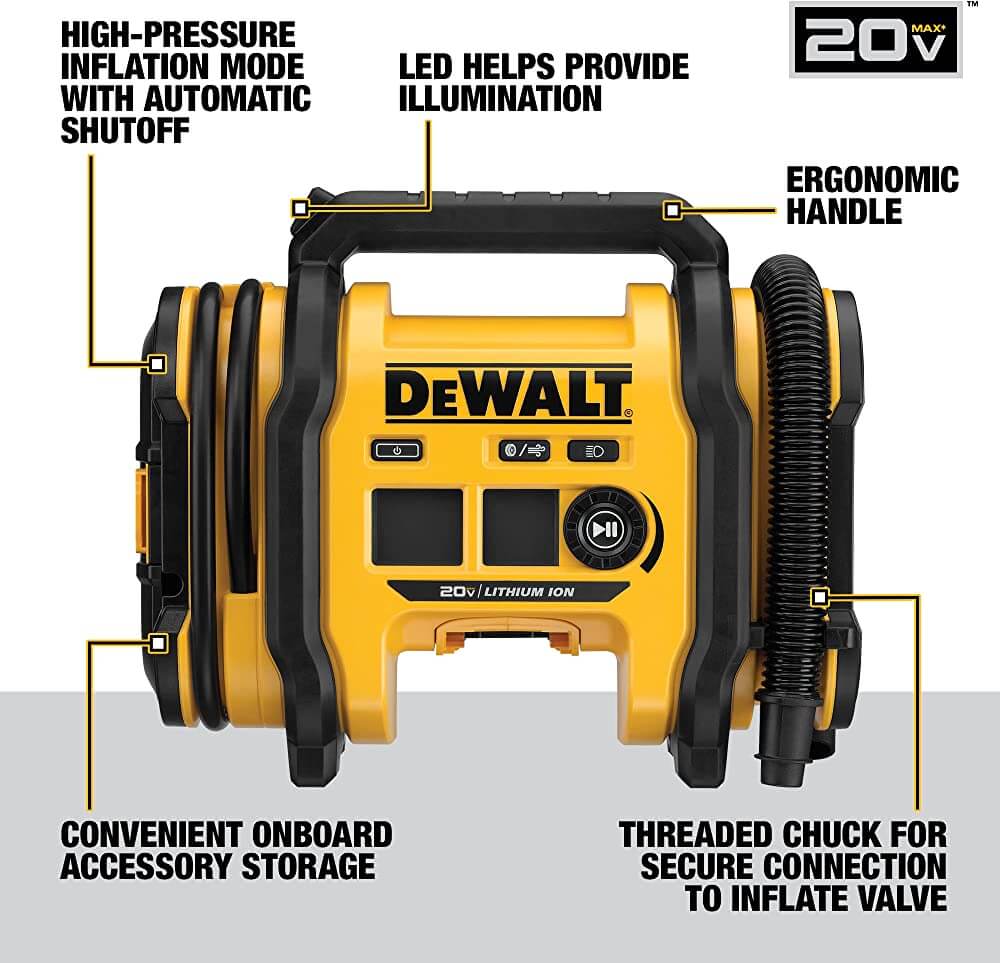 DEWALT DCC020IB 20V MAX* Corded/Cordless Air Inflator (Tool Only)