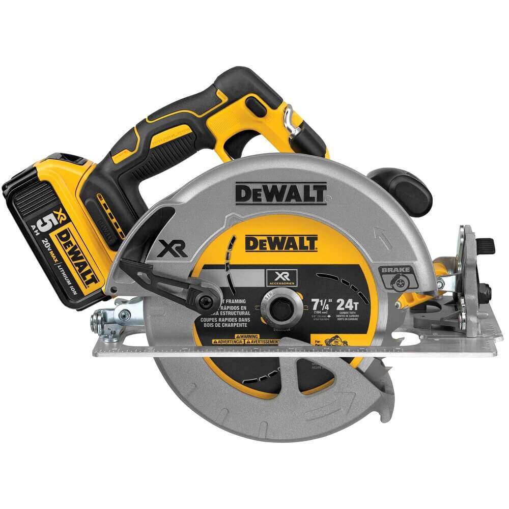 Sierra circular inalámbrica DEWALT DCS570P1 20V MAX* de 7-1/4 pulgadas con kit de freno