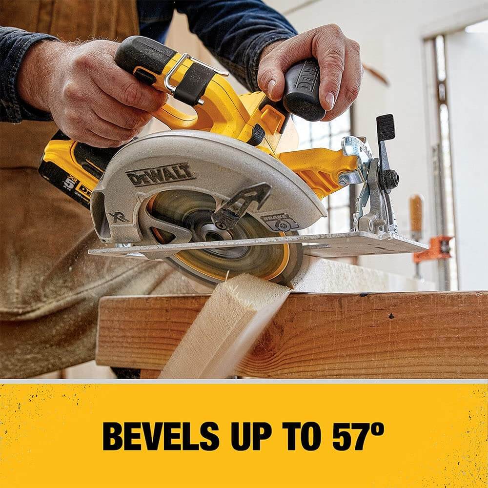Sierra circular inalámbrica DEWALT DCS570P1 20V MAX* de 7-1/4 pulgadas con kit de freno