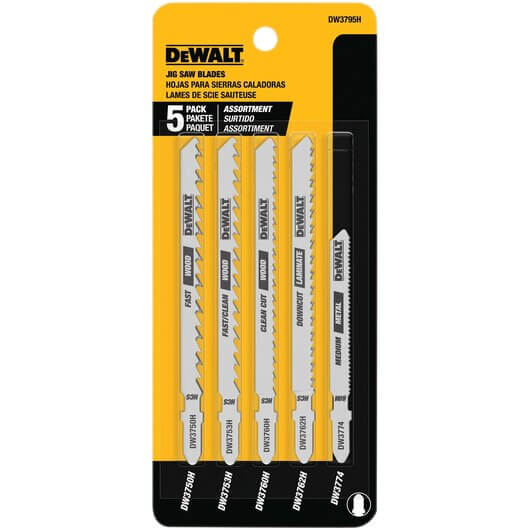 Juego de hojas de sierra caladora con vástago en T DEWALT DW3795H de 5 piezas