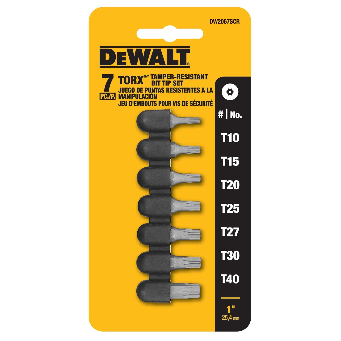 DeWalt DW2067SCR 7 Pc. Security Torx Set