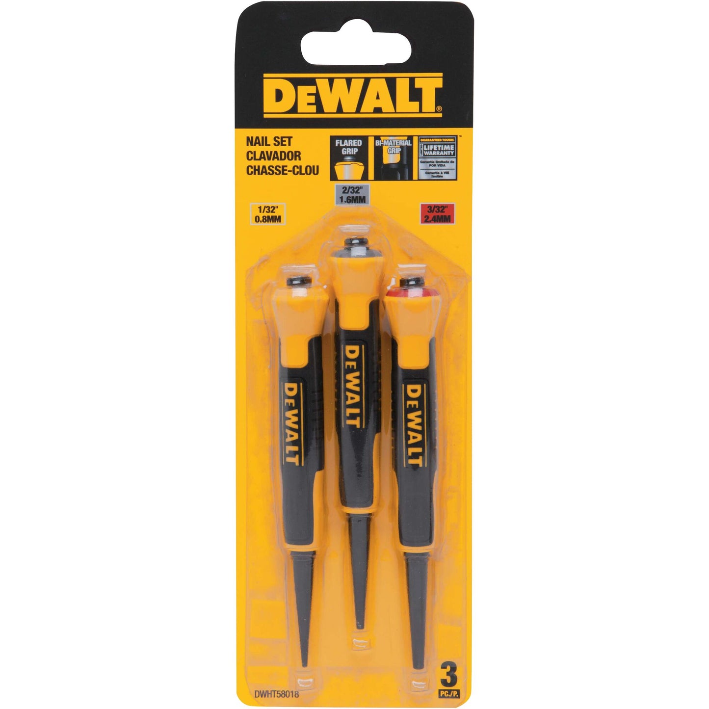 DeWalt DWHT58018 3 Pack Nail Set