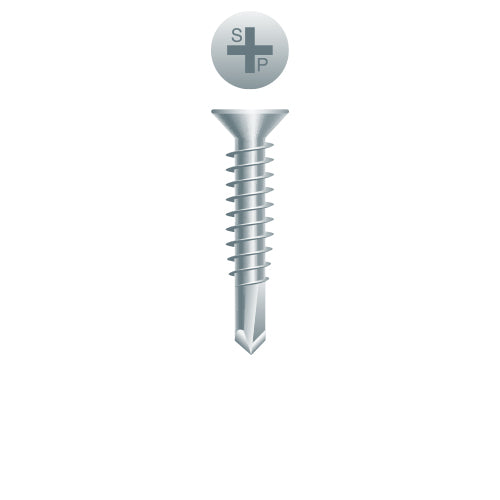 F424 - Strong-Point Phillips Flat Head, Zinc Plated, 14-14 x 3, #3 Point, Box of 1,000