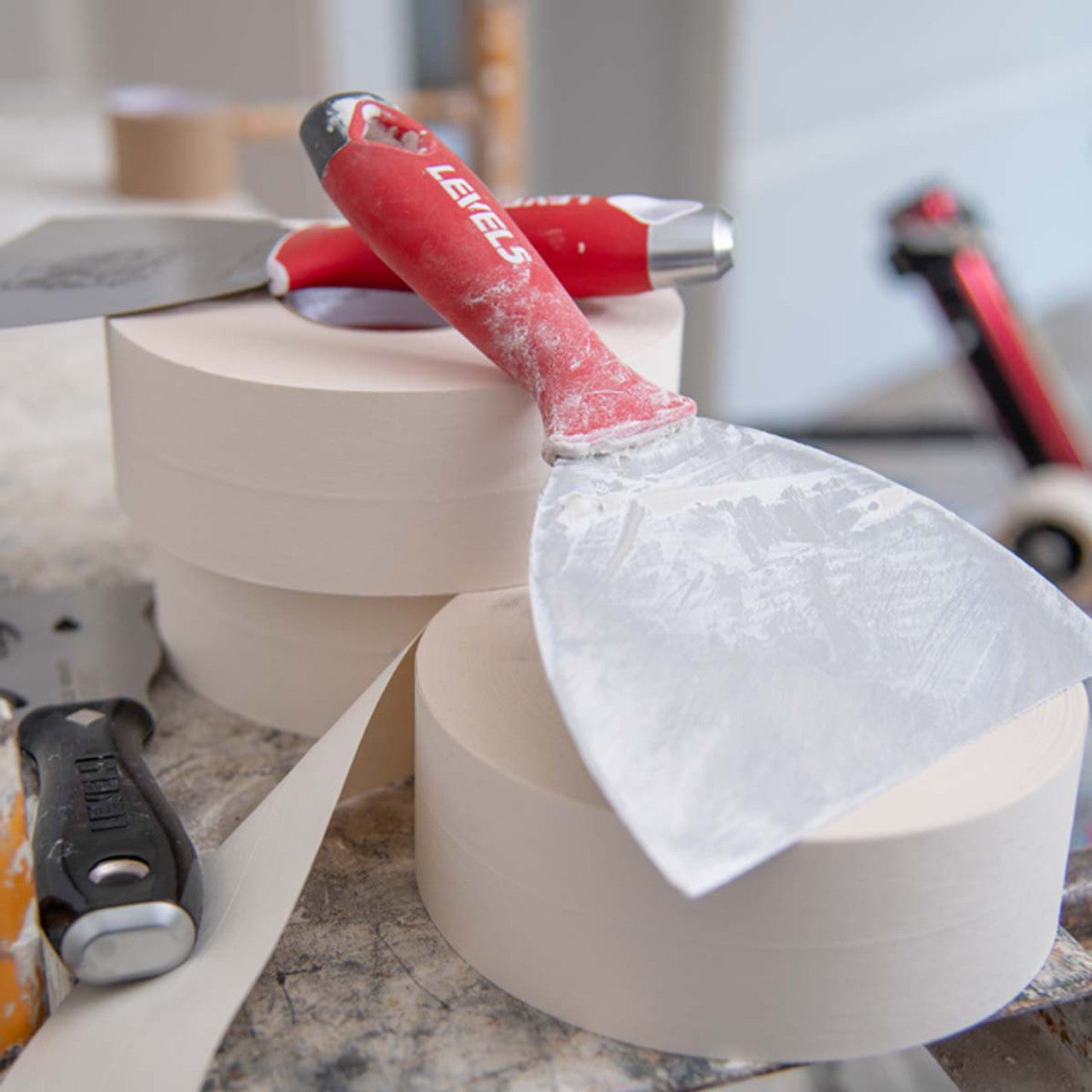 Level 5 Tools 5-144 8" Stainless Steel Joint Knife w/ Soft Grip Handle