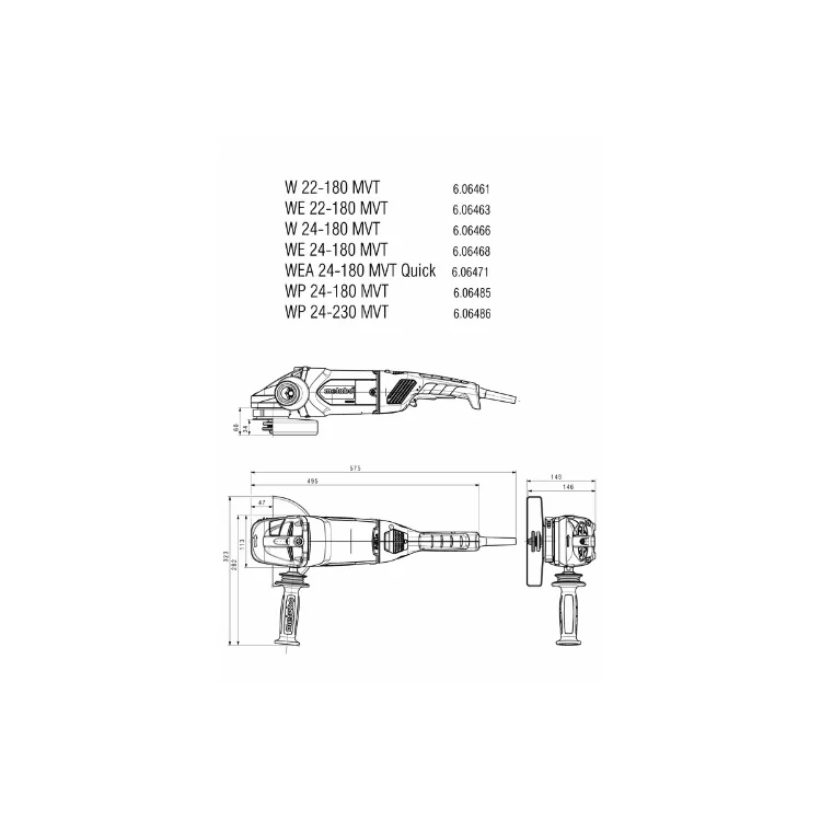 Metabo WP 24-230 MVT (606486420) Angle Grinder