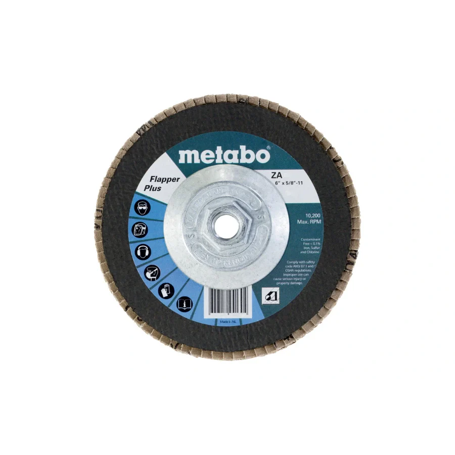 Metabo 629474000 6” Hubbed Flapper Plus 40 Grit Type 27