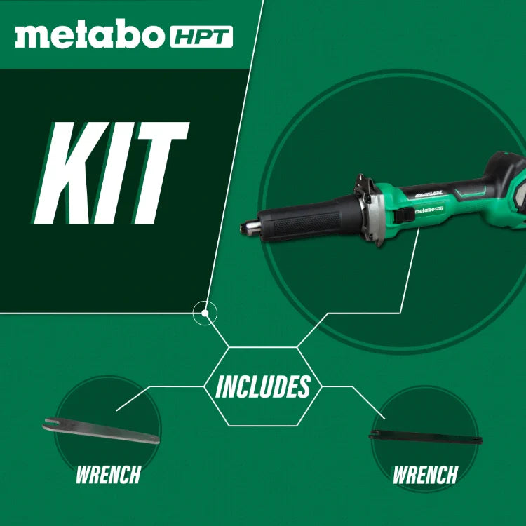 Metabo HPT GP18DAQ4M 18V Brushless 2 Inch Variable Slide Switch Die Grinder (Tool Body Only)