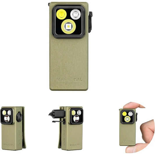 OLIGHT OCLIPULTRAOAL Oclip Ultra Clip-On EDC Light with Flood, Spot, and UV Modes - Olive Green