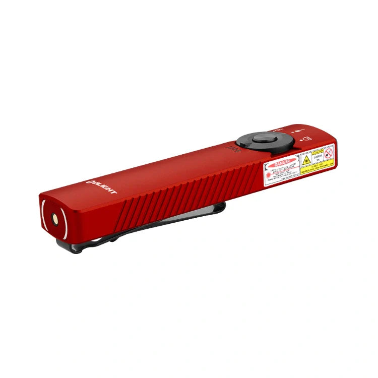 OLIGHT ARKFELDPRO3RRDCWV3RGL Arkfeld Pro Flat EDC Flashlight with LED Light UV and Laser - Red