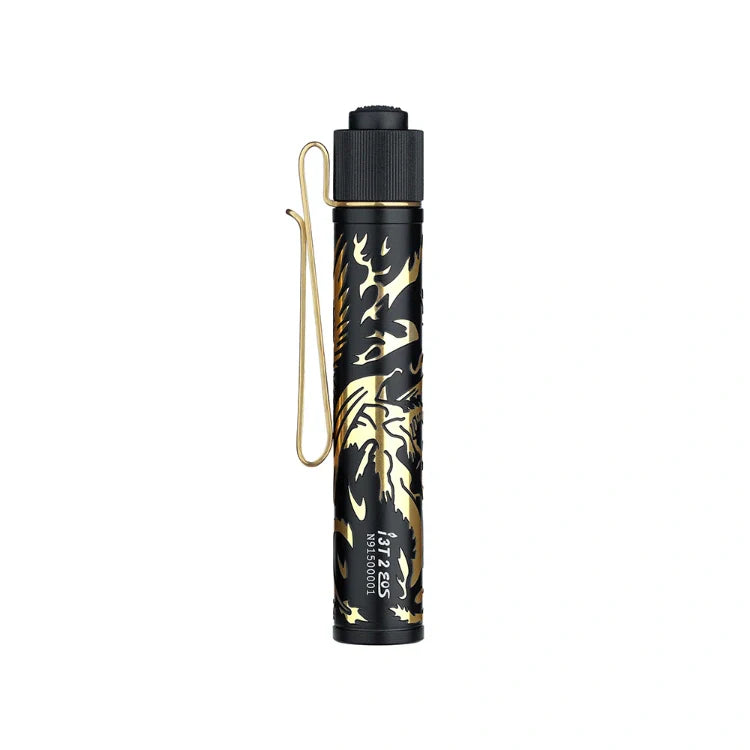 OLIGHT I3T2DGPNGDBK i3T 2 EOS Small EDC Flashlight - Dragon & Phoenix Golden Black