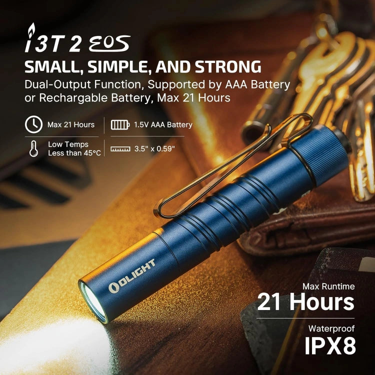OLIGHT I3T2MB i3T 2 EOS Small EDC Flashlight - Midnight Blue