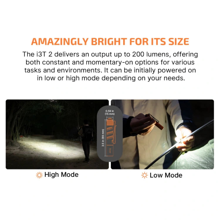 OLIGHT I3T2OG i3T 2 EOS Small EDC Flashlight - Orange