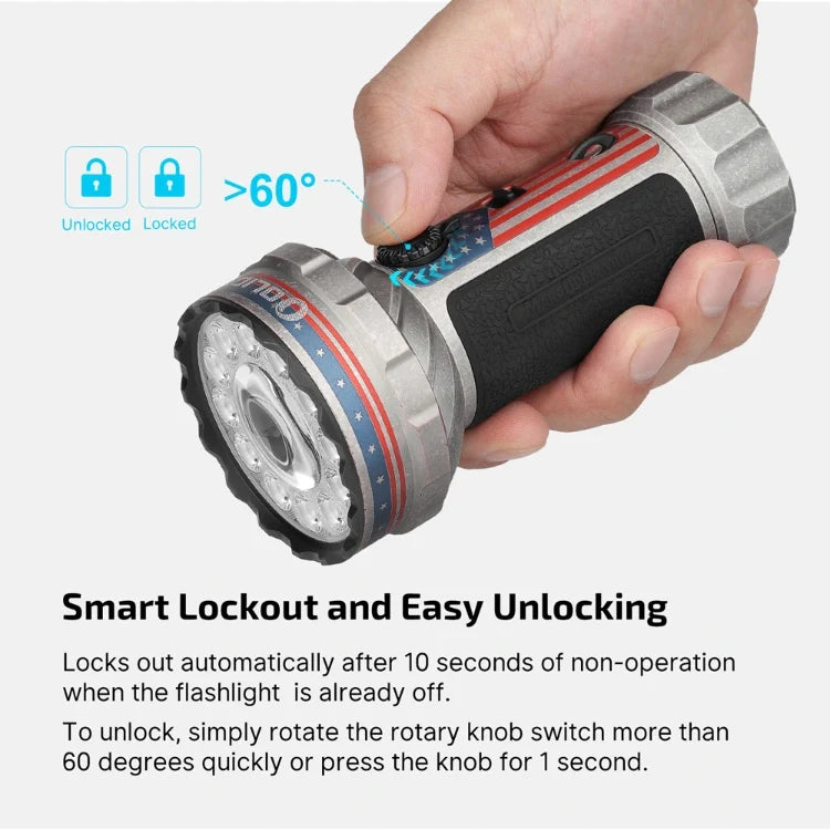OLIGHT MARAUDERMINI2SSS Marauder Mini 2 Compact Powerful Flashlight -Stonewashed Stars and Strips