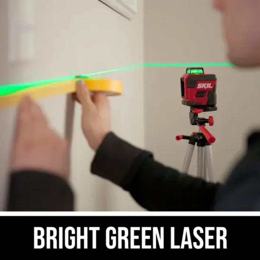 SKIL LL9322G-01 Láser de línea cruzada verde de 360 grados con trípode
