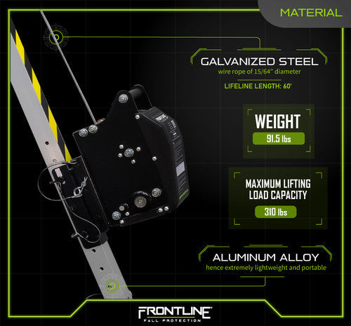 Frontline TAN10RU MEGApod Confined Space Kit 10' Aluminum Tripod with 60' Winch