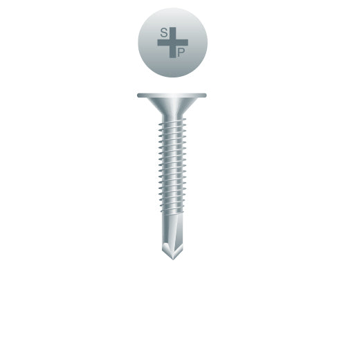 W117 - Strong-Point Phillips Wafer Head, Zinc Plated, 1/4-14 x 1-7/8, #3 Point, Box of 1,500
