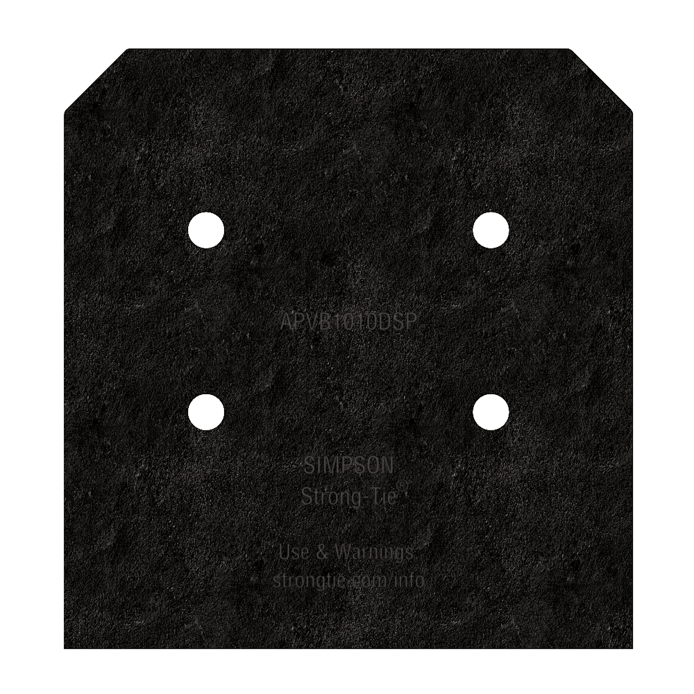 Simpson Strong-Tie APVB1010DSP Outdoor Accents® Avant Collection™ ZMAX®, Black Post Base Side Plate for 10x (Qty-2)