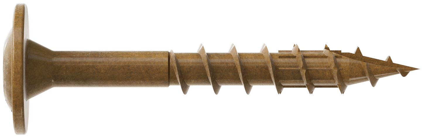 Simpson Strong-Tie CBT08114R300 Wafer-Head Construction Screw — #8 x 1-1/4 in. T20, Quik Guard®, Tan (300-Qty) (Pack of 6)