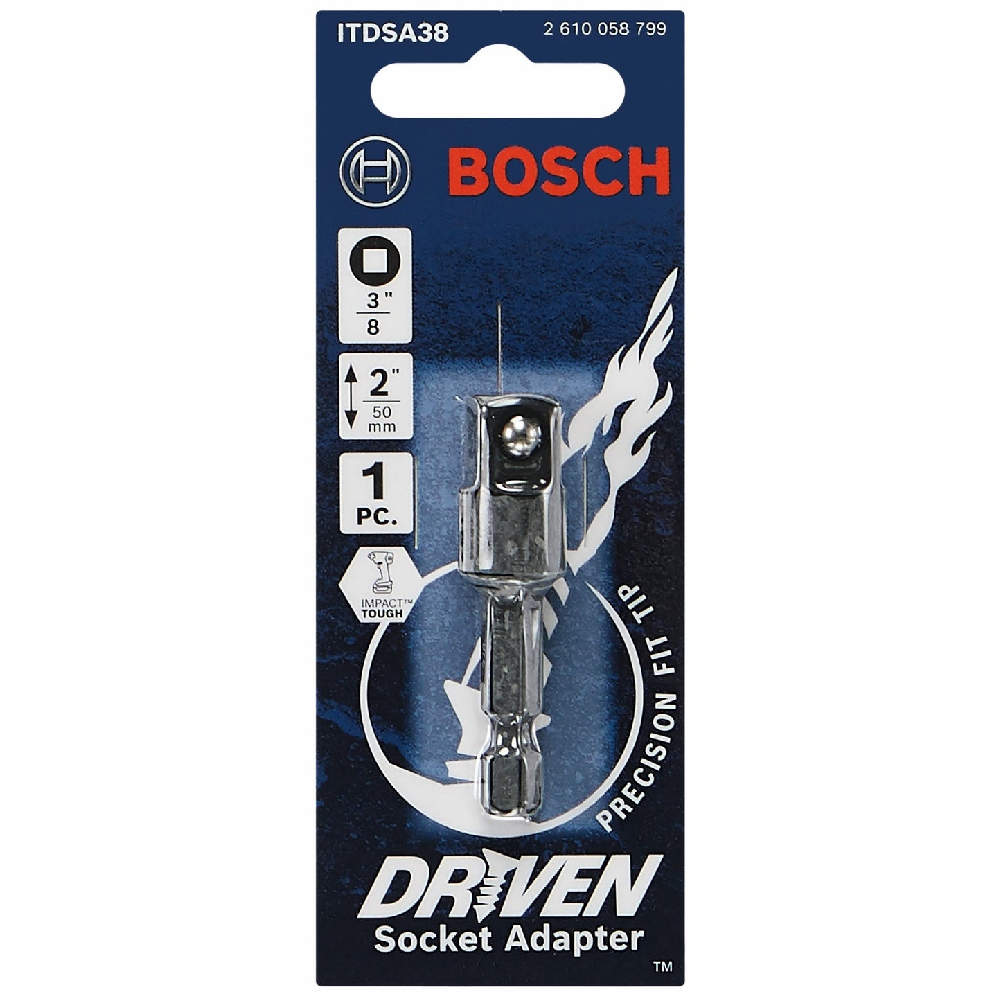 BOSCH ITDSA38 Driven 1/4 In. Hex to 3/8 In. Impact Socket Adapter