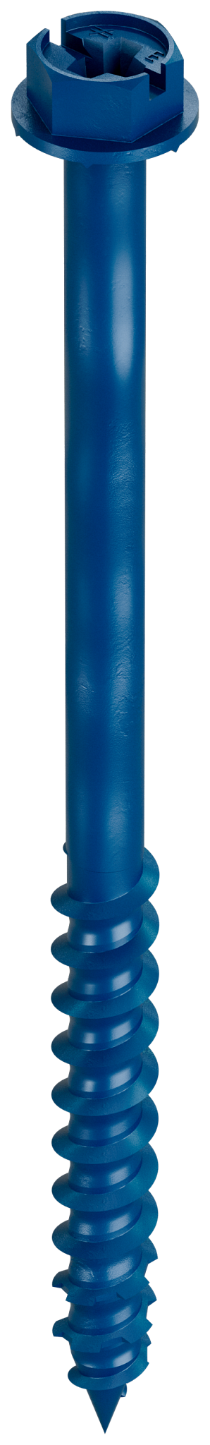 Simpson Strong-Tie TNT25334H Titen Turbo™ — 1/4 in. x 3-3/4 in. Hex-Head Concrete and Masonry Screw, Blue (100-Qty) (Pack of 360)